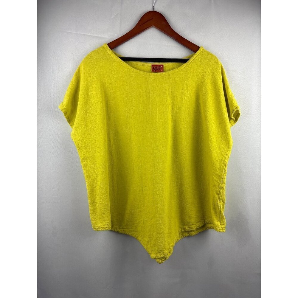 Oh My Gauze! Womens Yellow Top Size 3 100% Cotton Made In Mexico